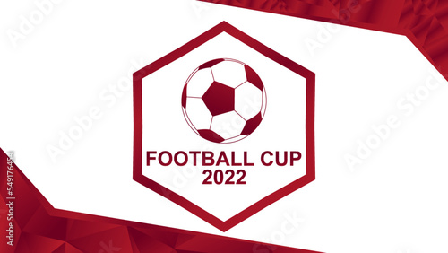 White red hexagon Football template background vector illustration