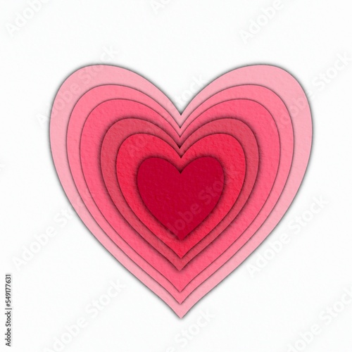 pink heart on white