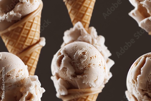 Ice Cream Cones Seamless Texture Pattern Tiled Repeatable Tessellation Background Image
