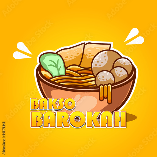 Premium vector l draw bakso vector illustration cartoon. editable text