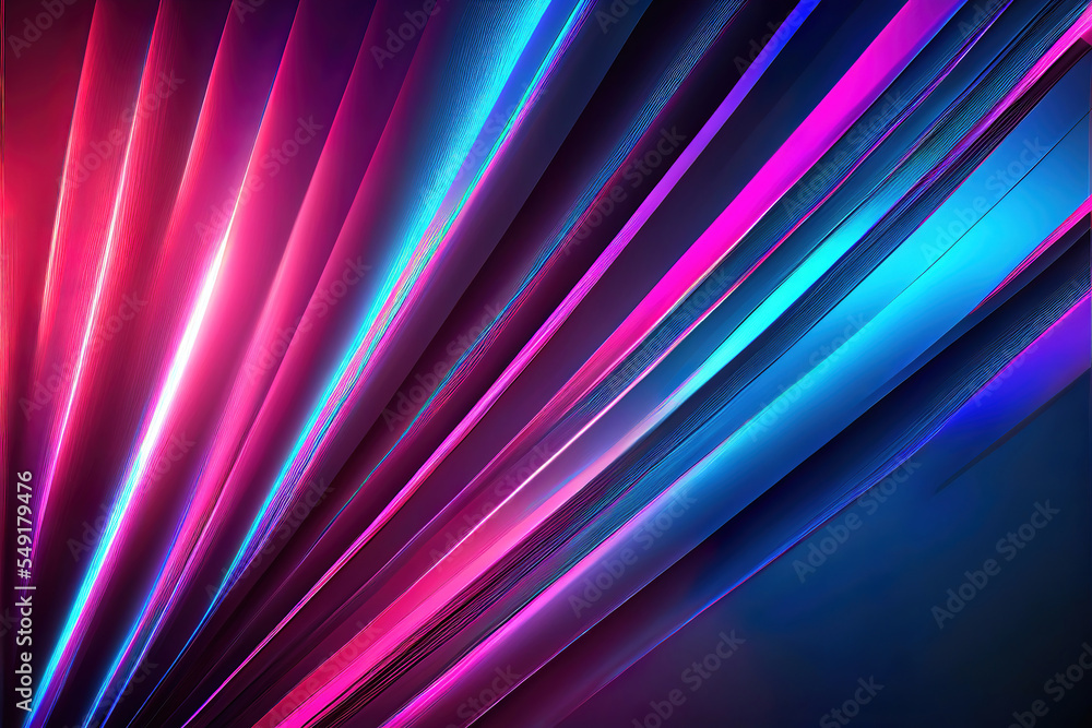 abstract pink purple blue background, glowing light rays as multicolor wallpaper header