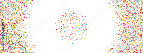 Rainbow Element Background White Vector. Confetti Decor Card. Bright Event. Colorful Geometric Shrovetide. Dot Christmas Frame.