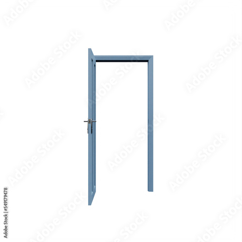 Blue Interior Door and Frame