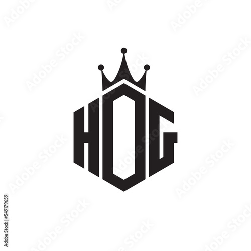 HOG three letter gaming logo in polygon cube shape logo design vector template. Initial letter logo and sport logo