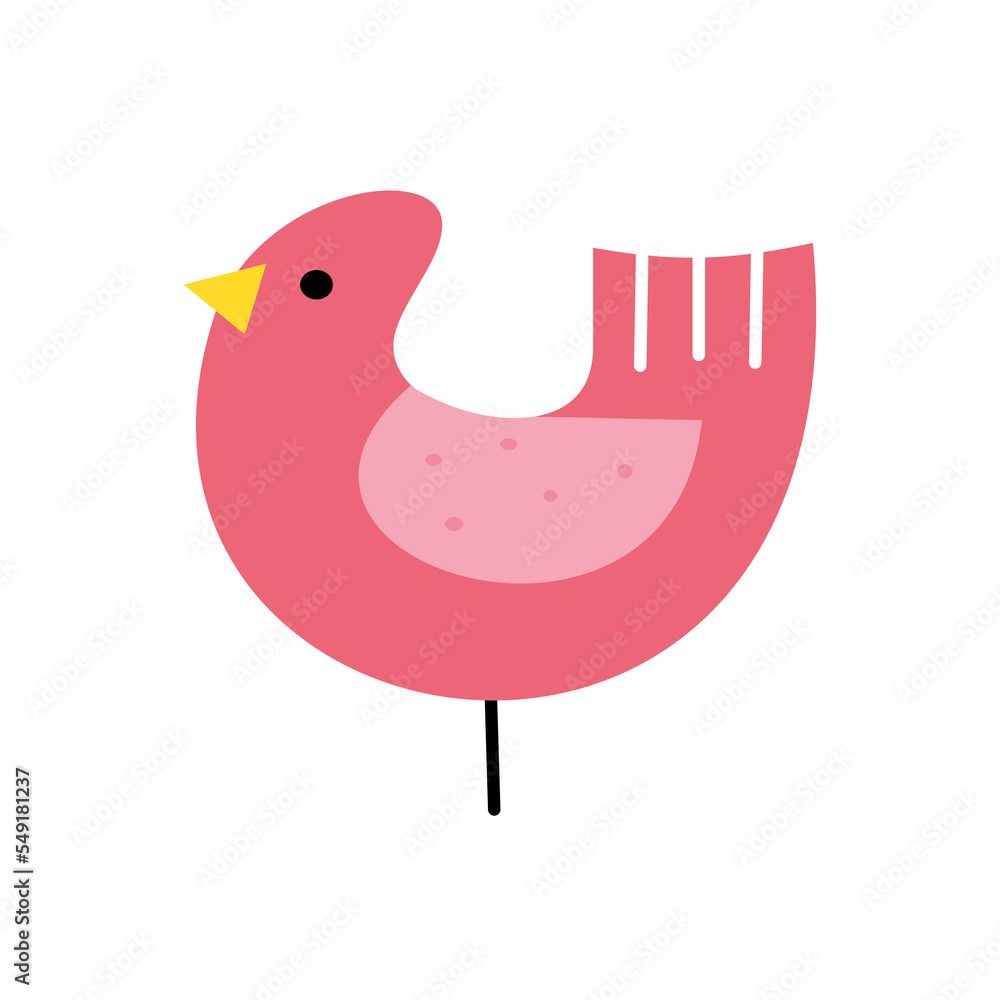 Cute bird in childish illustration Cute bird in childish illustration