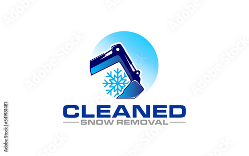 Illustration graphic vector of commercial snow removal services company in the winter logo design template