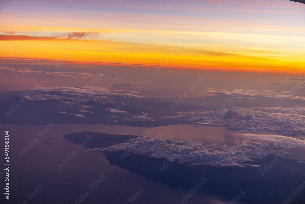 View From The Airplane Window at Dawn View From The Airplane Window at Dawn