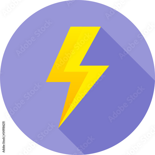 Thunder power icon in flat design style. Lightning signs illustration.