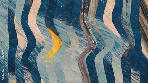 blue and yellow wavy stripes