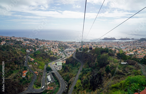 cable car and cruise ship terminal on madeira