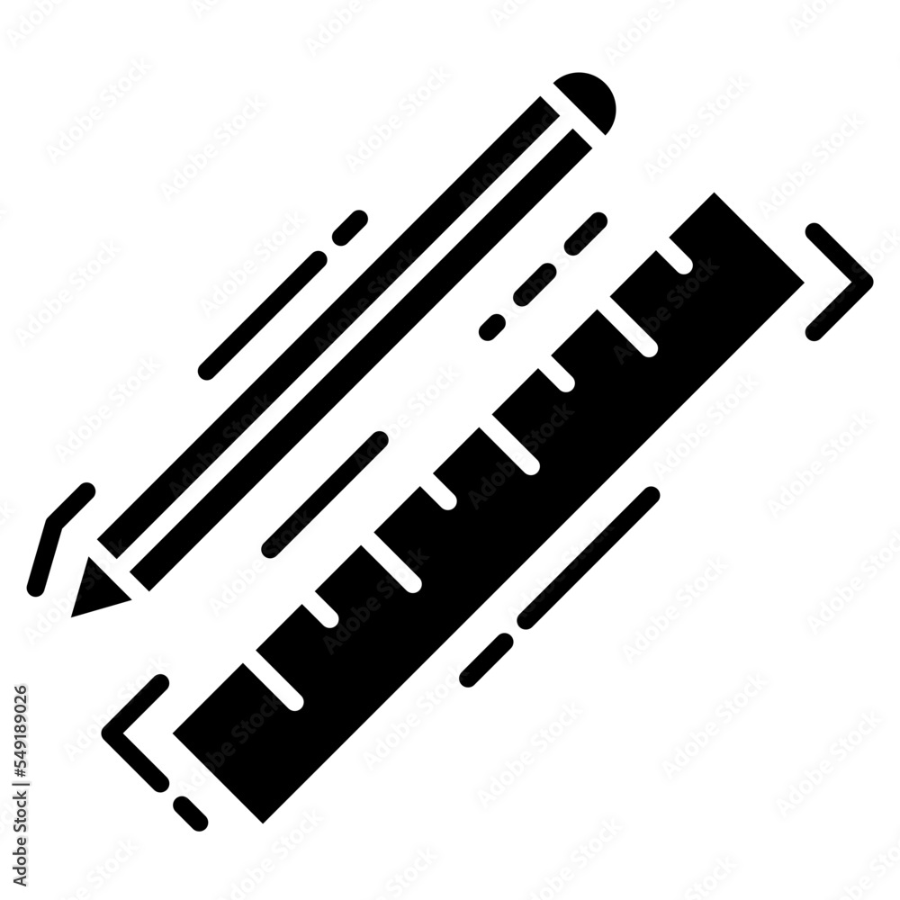 pencil with ruler icon pencil with ruler icon
