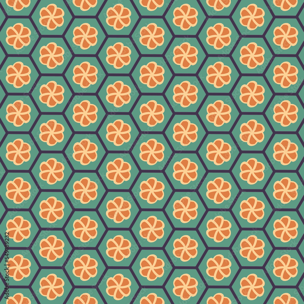 Floral pattern, vintage geometric pattern. Retro style and Aesthetic.