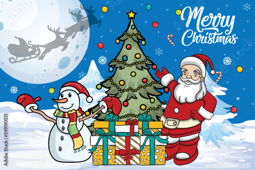 Merry Christmas Holiday Sublimation Illustration Background (ID: 549190031)