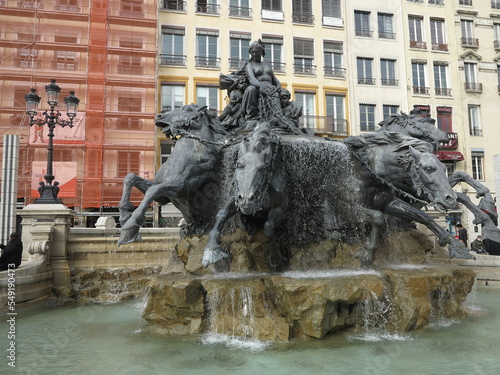 Fontaine Bartholdi - Place des terreaux - Lyon - Rhone - Auvergne-Rhone-Alpes - France