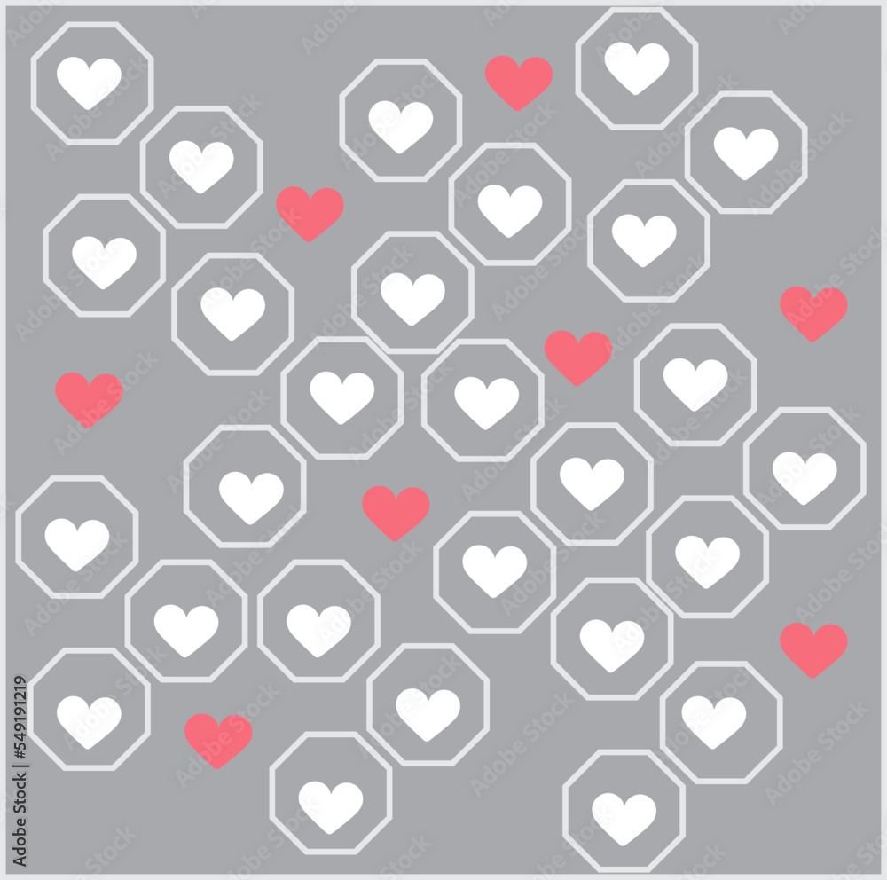 Pattern with hearts icon love valentine day. Pattern with hearts icon love valentine day.