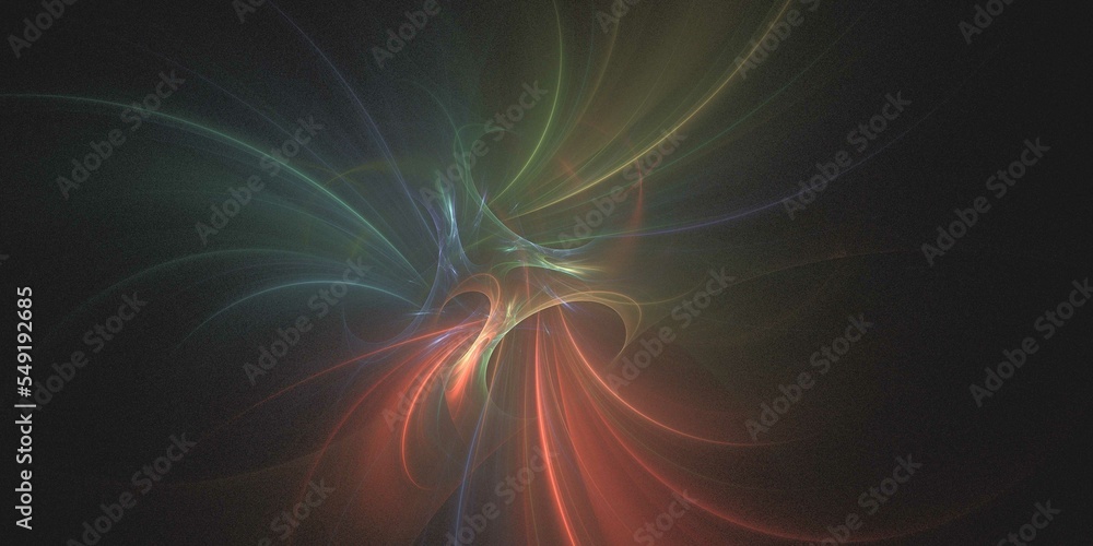 3D rendering abstract multicolor fractal background