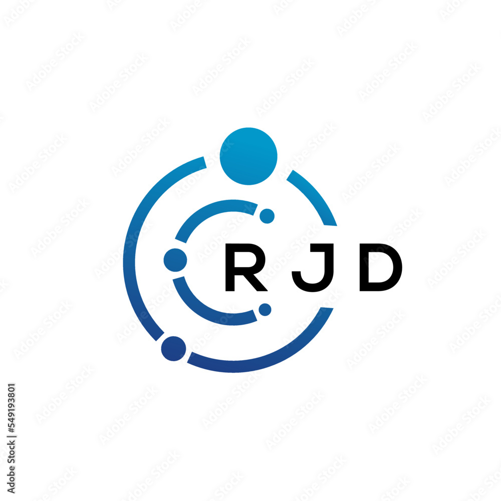 RJD letter technology logo design on white background. RJD creative initials letter IT logo concept. RJD letter design. RJD letter technology logo design on white background. RJD creative initials letter IT logo concept. RJD letter design.