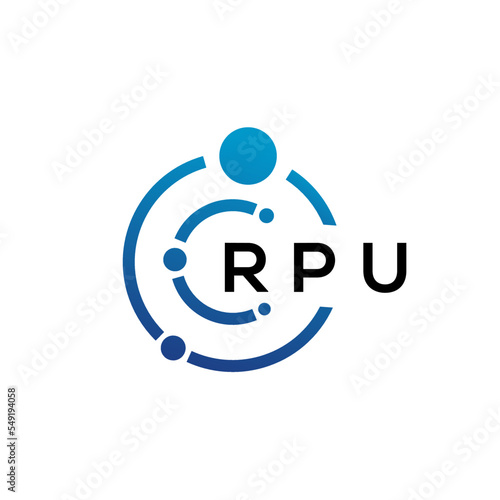 RPU letter technology logo design on white background. RPU creative initials letter IT logo concept. RPU letter design.