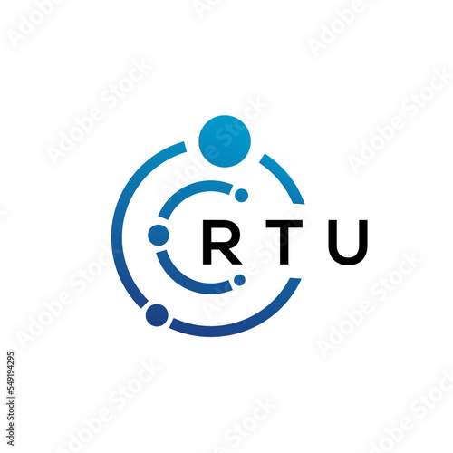 RTU letter technology logo design on white background. RTU creative initials letter IT logo concept. RTU letter design.