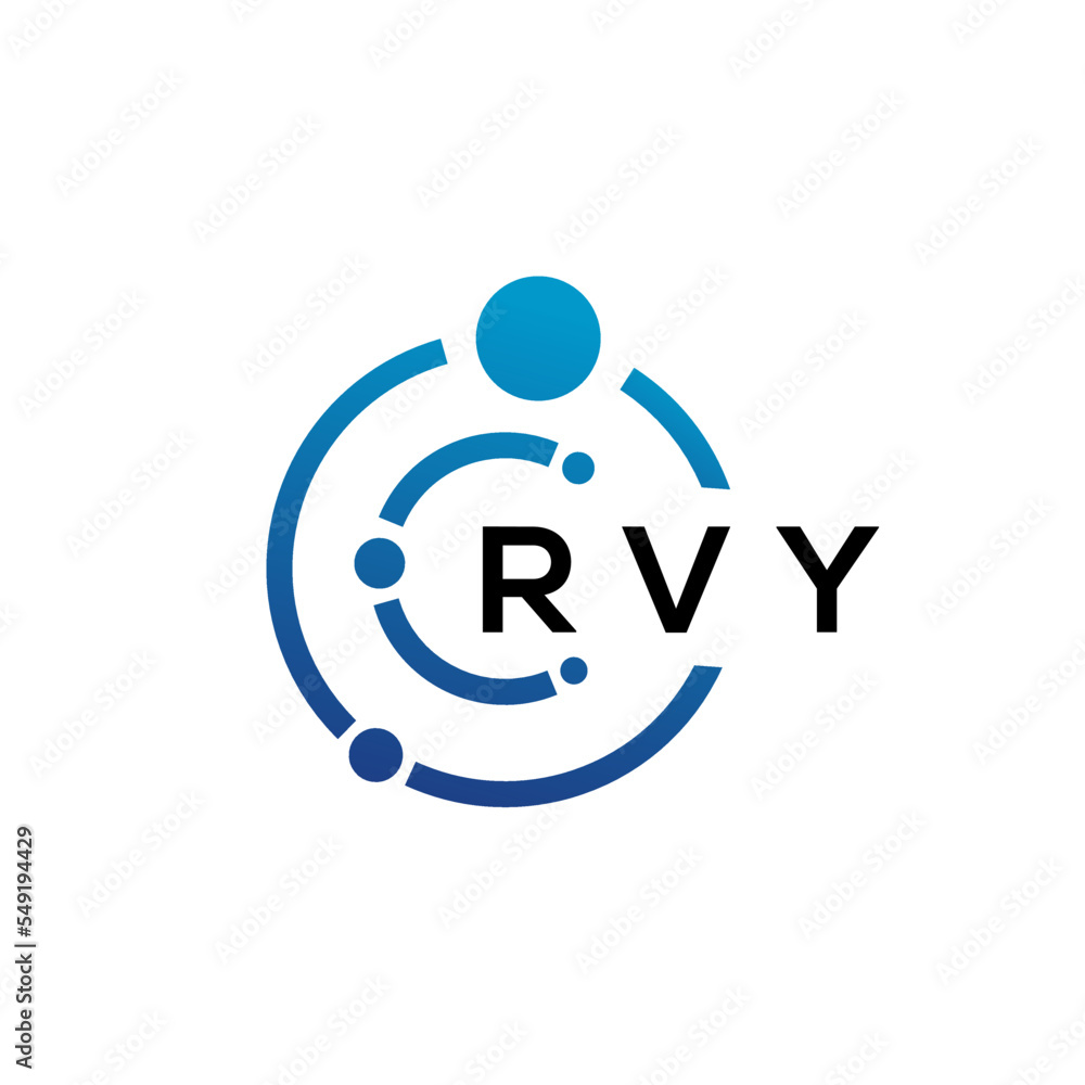 RVY letter technology logo design on white background. RVY creative initials letter IT logo concept. RVY letter design. RVY letter technology logo design on white background. RVY creative initials letter IT logo concept. RVY letter design.