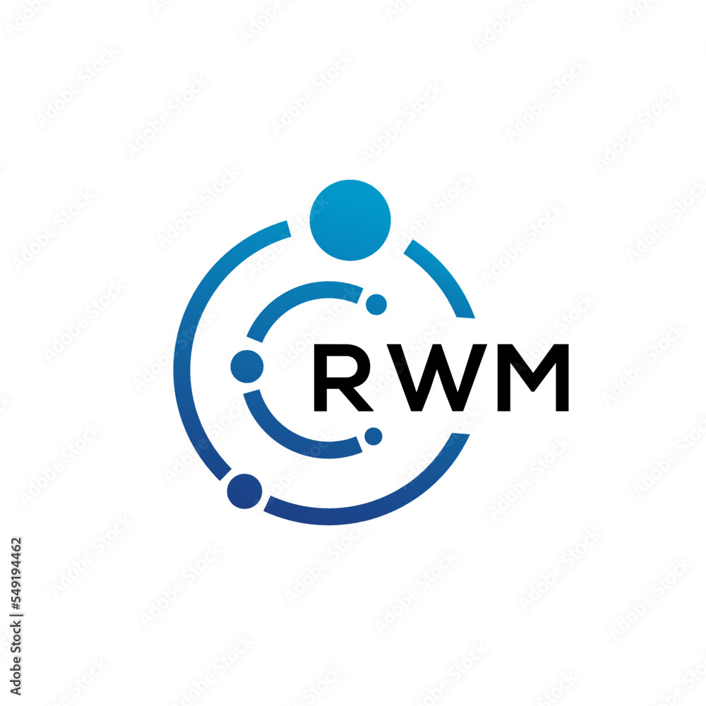 RWM letter technology logo design on white background. RWM creative initials letter IT logo concept. RWM letter design. RWM letter technology logo design on white background. RWM creative initials letter IT logo concept. RWM letter design.