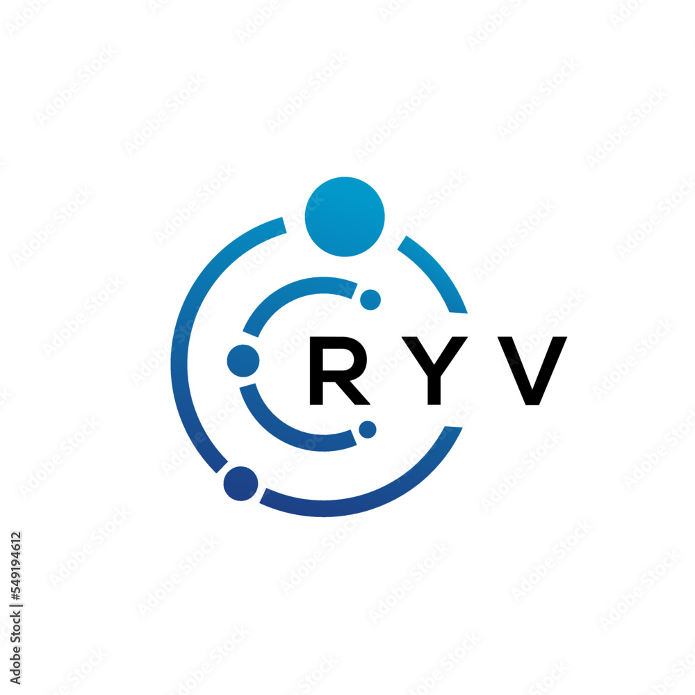 RYV letter technology logo design on white background. RYV creative initials letter IT logo concept. RYV letter design. RYV letter technology logo design on white background. RYV creative initials letter IT logo concept. RYV letter design.