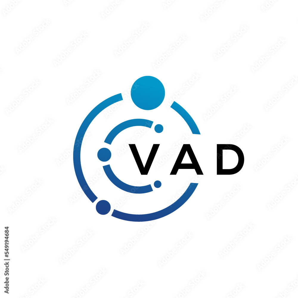 VAD letter technology logo design on white background. VAD creative initials letter IT logo concept. VAD letter design. VAD letter technology logo design on white background. VAD creative initials letter IT logo concept. VAD letter design.