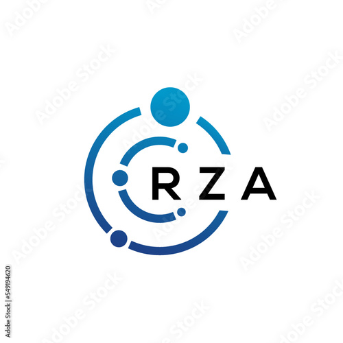 RZA letter technology logo design on white background. RZA creative initials letter IT logo concept. RZA letter design. photo