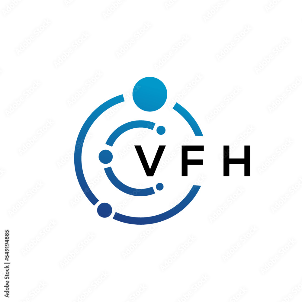 VFH letter technology logo design on white background. VFH creative initials letter IT logo concept. VFH letter design. VFH letter technology logo design on white background. VFH creative initials letter IT logo concept. VFH letter design.