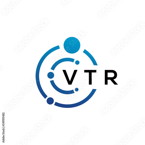 VTR letter technology logo design on white background. VTR creative initials letter IT logo concept. VTR letter design.