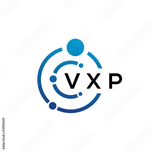 VXP letter technology logo design on white background. VXP creative initials letter IT logo concept. VXP letter design.