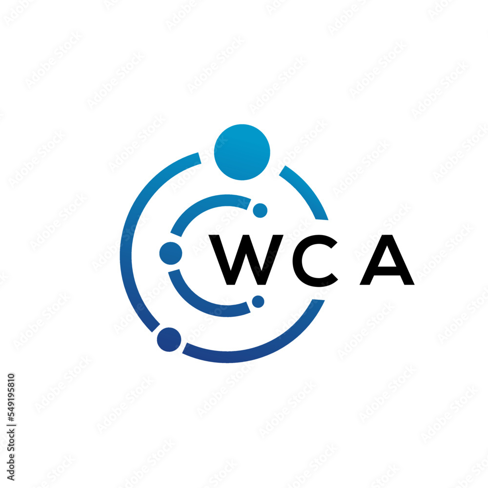 WCA letter technology logo design on white background. WCA creative initials letter IT logo concept. WCA letter design. WCA letter technology logo design on white background. WCA creative initials letter IT logo concept. WCA letter design.