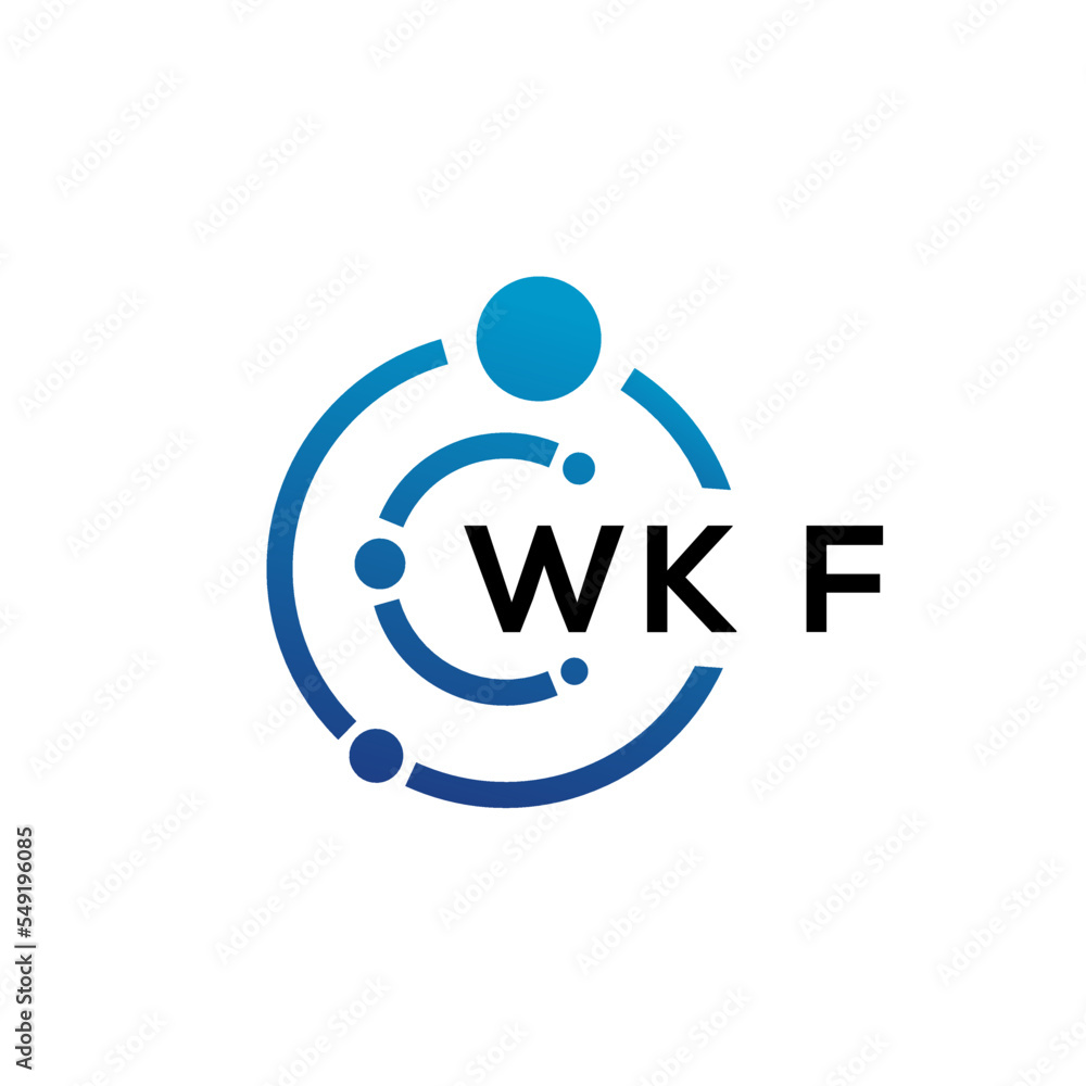 WKF letter technology logo design on white background. WKF creative initials letter IT logo concept. WKF letter design. WKF letter technology logo design on white background. WKF creative initials letter IT logo concept. WKF letter design.