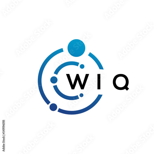 WIQ letter technology logo design on white background. WIQ creative initials letter IT logo concept. WIQ letter design.