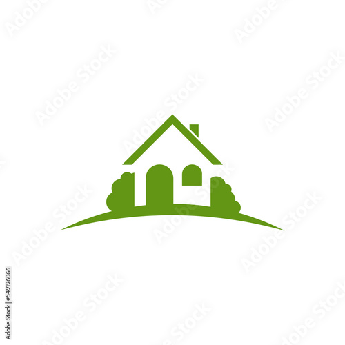 House real estate logo design isolated on white background