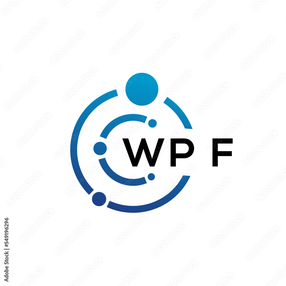 WPF letter technology logo design on white background. WPF creative initials letter IT logo concept. WPF letter design. WPF letter technology logo design on white background. WPF creative initials letter IT logo concept. WPF letter design.