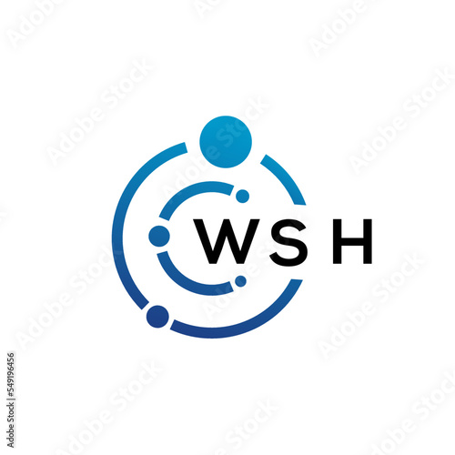 WSH letter technology logo design on white background. WSH creative initials letter IT logo concept. WSH letter design. photo