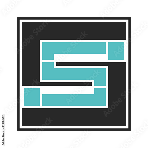 Modern Square S Connected People Logo