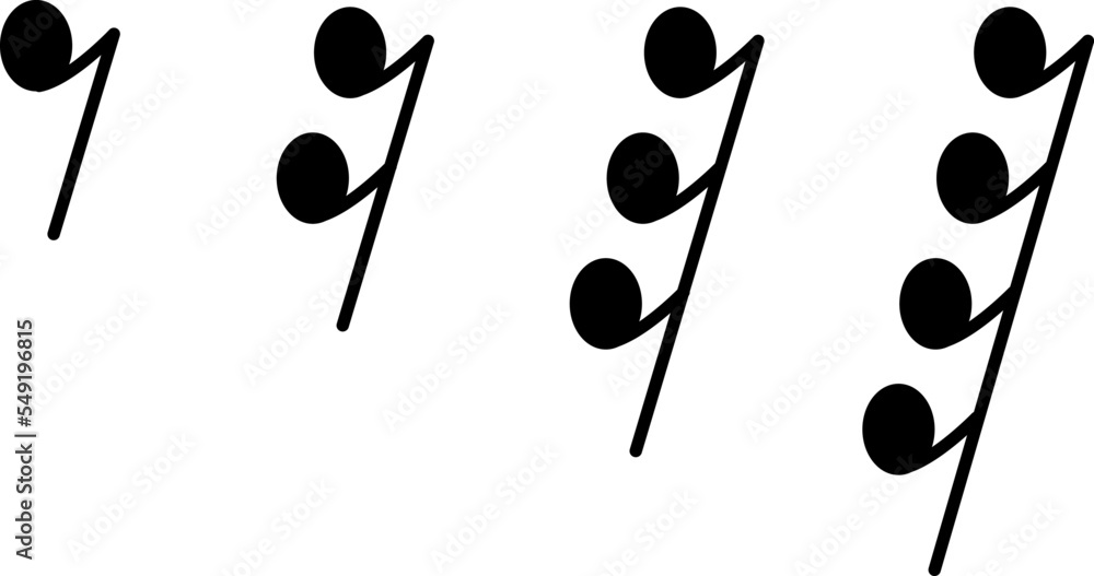 Musical Notes, Keys, Pauses and other symbols in the vector. A complete