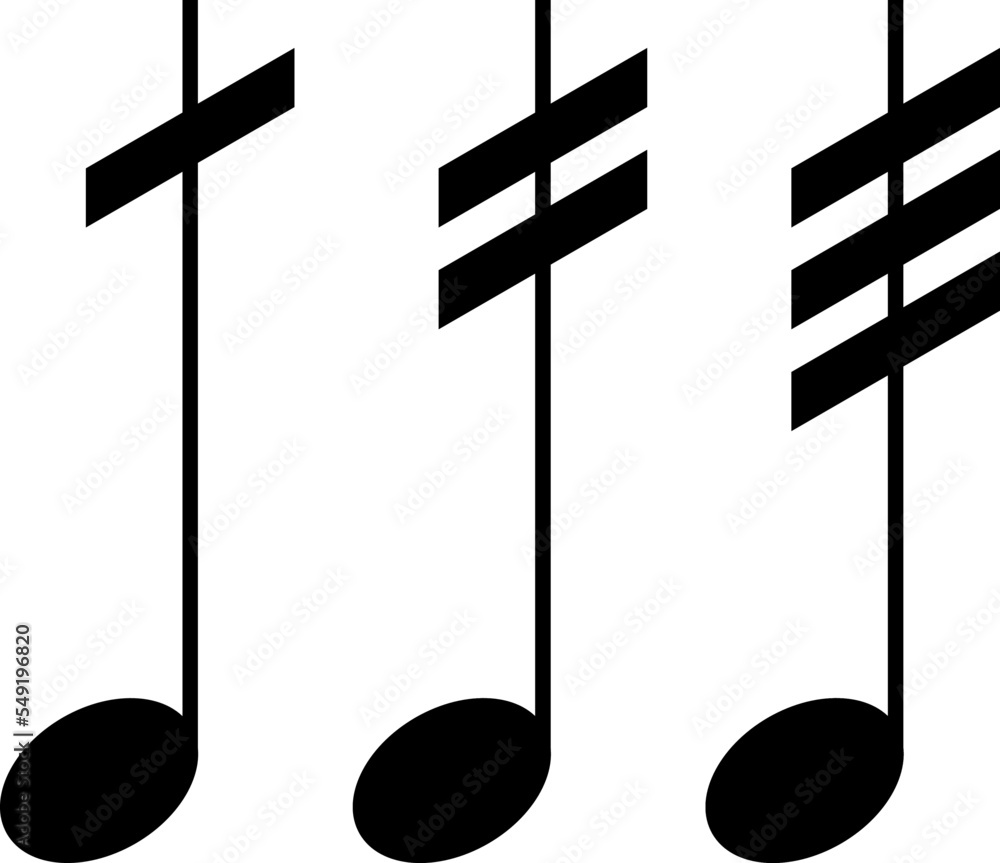 Musical Notes, Keys, Pauses and other symbols in the vector. A complete