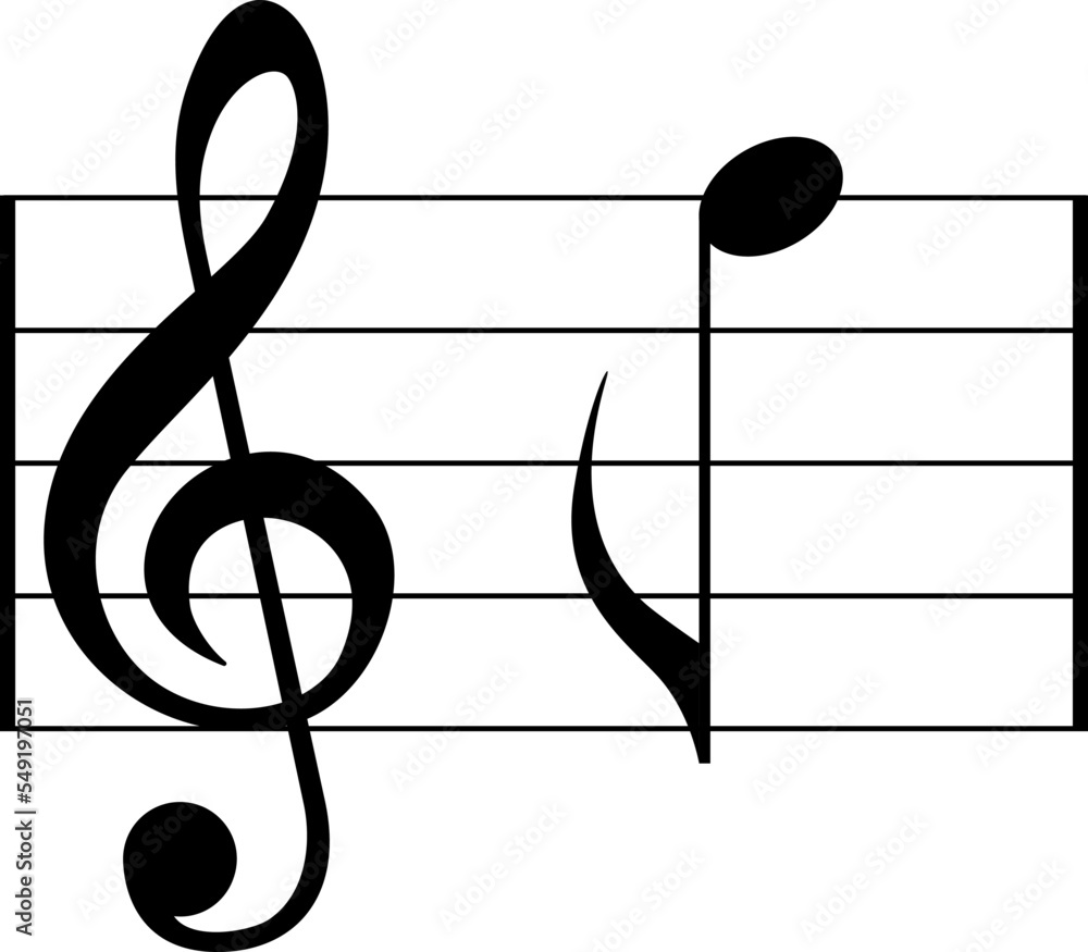 Musical Notes, Keys, Pauses and other symbols in the vector. A complete