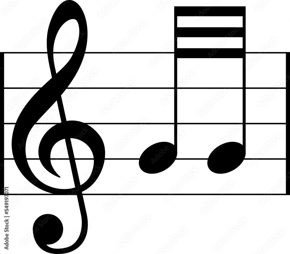 Musical Notes, Keys, Pauses and other symbols in the vector. A complete