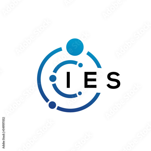 IES letter technology logo design on white background. IES creative initials letter IT logo concept. IES letter design. photo