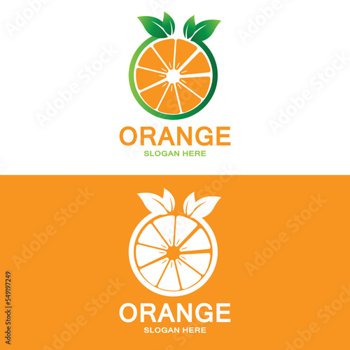 Fresh Fruit Orange Vector Logo Design For Fruit Shop, Juice Shop, In Orange Color
