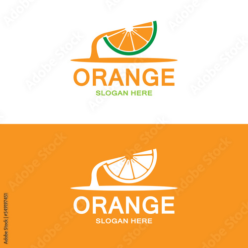 Fresh Fruit Orange Vector Logo Design For Fruit Shop, Juice Shop, In Orange Color