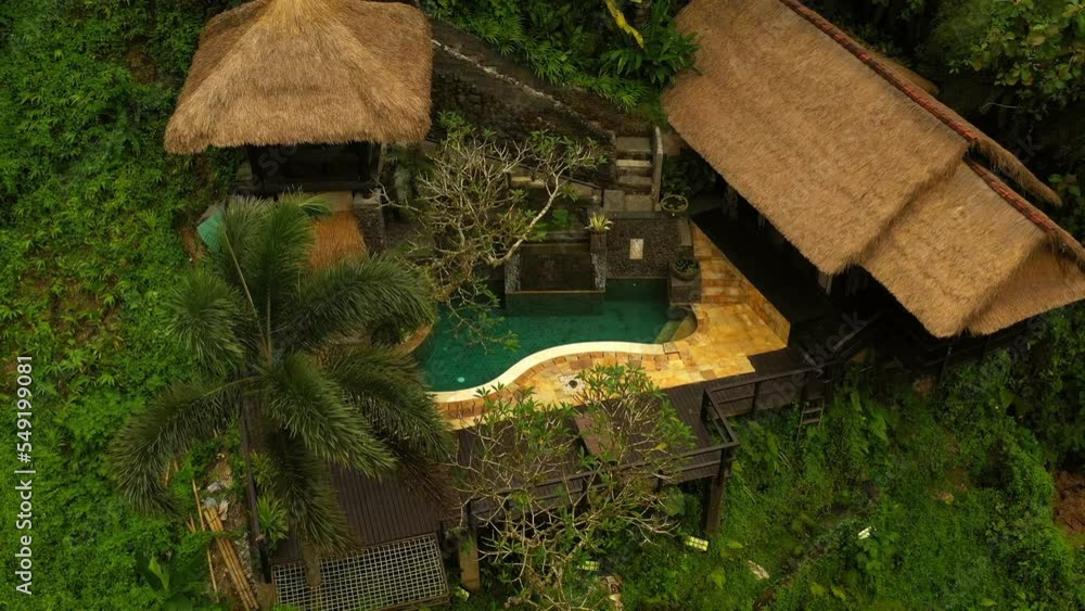 Aerial Ascend: Swimming Pool In Resort - Bali, Ubud Aerial Ascend: Swimming Pool In Resort - Bali, Ubud