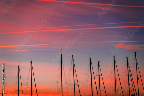 sunset over the river