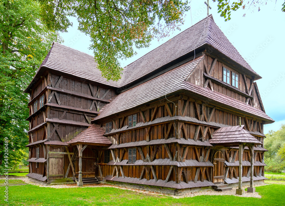 external view of the wooden evangelical articular church of Hronsek, Slovakia external view of the wooden evangelical articular church of Hronsek, Slovakia