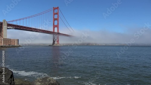 Time lapse of the famous Golden Gate Brige is a suspension bridge spanning the one mile wide strait connecting San Francisco Bay and the Pacific Ocean 4k high resolution footage by professional gear photo