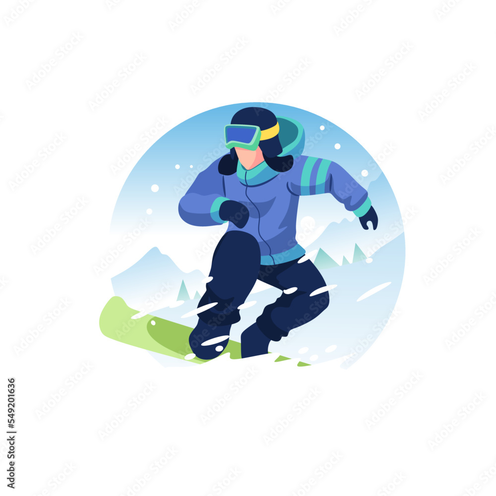illustration of a man skiing and preparing to jump illustration of a man skiing and preparing to jump